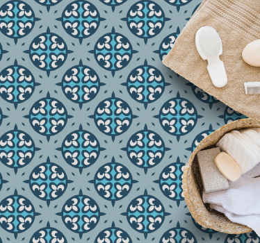 Alfombra vinílica mosaico azulejos con patrones fantasiosos - TenVinilo