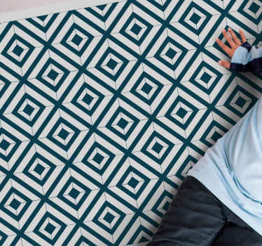 Elmas desenli stil geometrik pvc halı - TenStickers