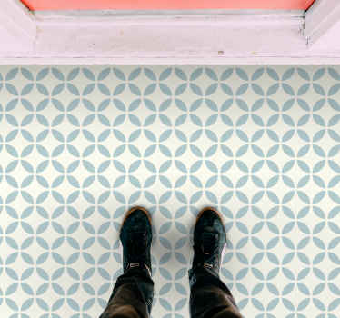 Alfombra vinílica hidráulica azulejo con patrón circular - TenVinilo