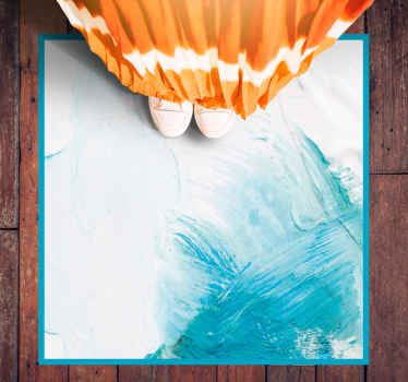 Vinyl Teppich Imitation aqua-pinselstriche - TenStickers