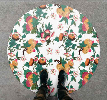 Alfombra vinílica flores diseño floral botánico - TenVinilo
