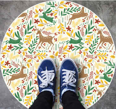 Tapis vinyle noël motif inspiré de la nature - TenStickers