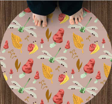 Beige skovelementer natur vinyl tæppe - TenStickers