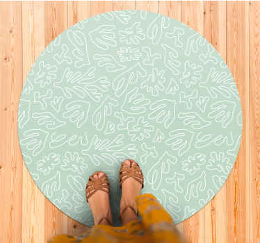 Alfombra vinilo redonda Verde piensa en algas - TenVinilo