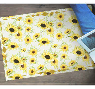 Vinyl Teppich Blumen sonniges blumenmuster - TenStickers