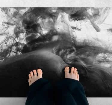 Tapis vinyle marbre tourbillons abstraits monochromes - TenStickers