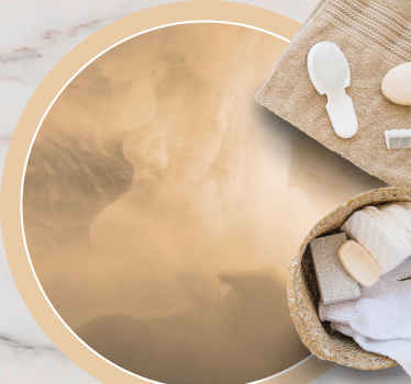 Soft Cream Waves bathroom vinyl rug - TenStickers