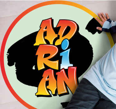 Alfombra vinílica personalizable diseño de nombre colorido - TenVinilo