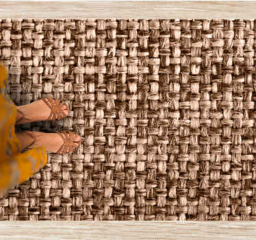 Smeđi ručno izrađen tepih sa teksturom dizajna - TenStickers