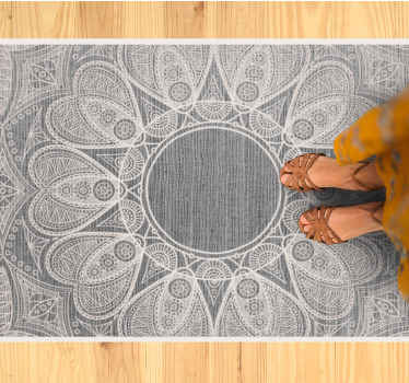 Sophisticated Round Motif mandala vinyl rug - TenStickers