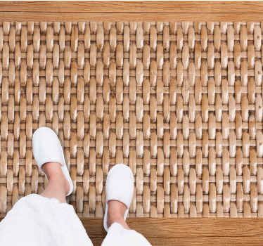 Natural Weave Pattern bathroom vinyl rug - TenStickers