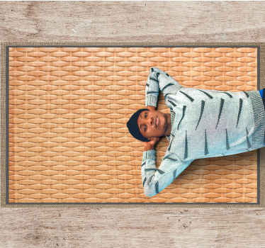 Woven Basket Weave hallway vinyl rug - TenStickers