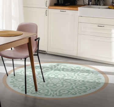 Alfombra vinílica mandala arreglo botánico redondo - TenVinilo