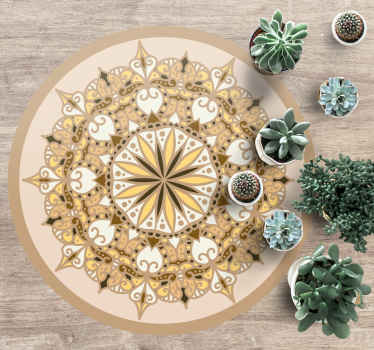 Dywan winylowy z mandalą elegancka złota mandala - TenStickers