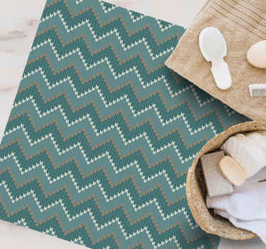 Alfombra vinílica étnica motivo de onda de chevron - TenVinilo