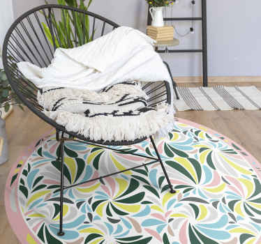 Dywan winylowy dziecięcy kolorowe kwiatowe zawijasy - TenStickers