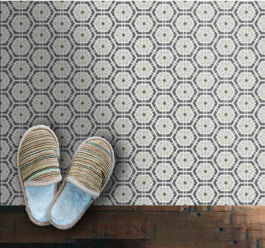 Ornamental gray pattern bathroom flooring - TenStickers