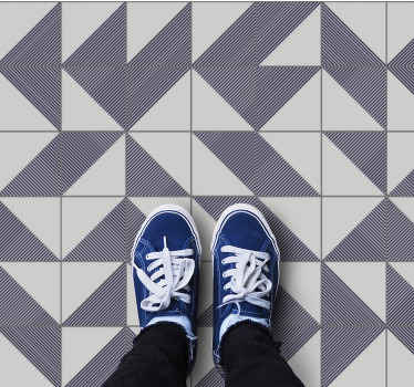 Zig zag gray tiles bathroom flooring - TenStickers