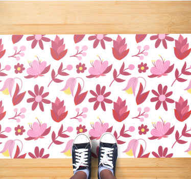 Virágos minták virágzás vinil szőnyeg virágok és növények - TenStickers