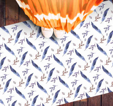 Elegant watercolor feather bathroom flooring - TenStickers