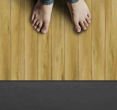 Yellow textured wood effect vinyl rug - TenStickers