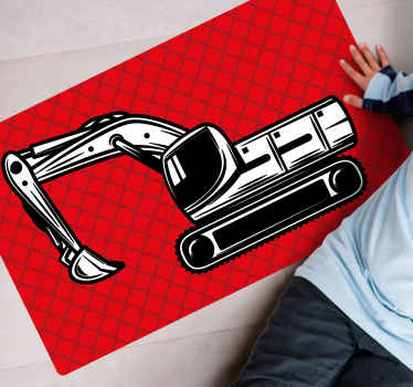 rôzne vinylové koberce pre deti bager umenie - Tenstickers