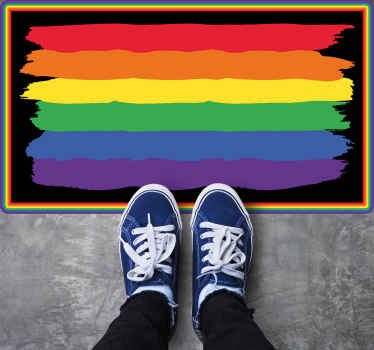 Kleurrijke regenboogstrepen vinyl tapijt strepen - TenStickers