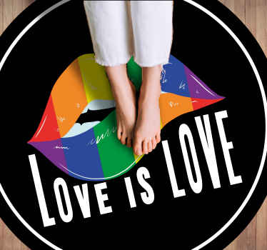 Kleurrijk lipmotief vinyl tapijt zinnen en teksten - TenStickers