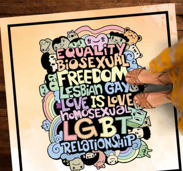 Dywan winylowy napisy kolorowy przekaz lgbt - TenStickers