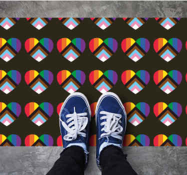 Vinyl Teppich Jugendzimmer bunte herzmuster - TenStickers