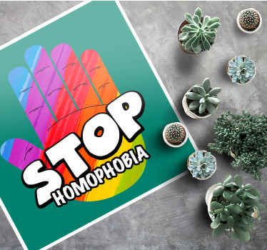 Pare a homofobia, conceito, mão, tapete, sala de estar - TenStickers