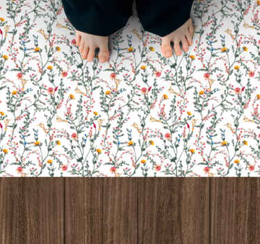 Vinyl Teppich Blumen botanische oase - TenStickers