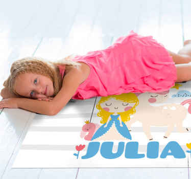 Tilpasset enhjørning og prinsesse Vinyl teppe flere barn - Tenstickers