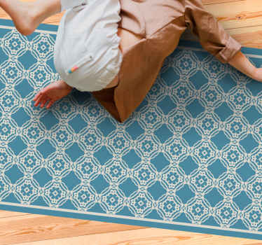 Antique vintage blue white pattern vintage rug - TenStickers