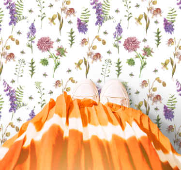 živo cvetno ureditev cvetlična vinilna preproga - TenStickers