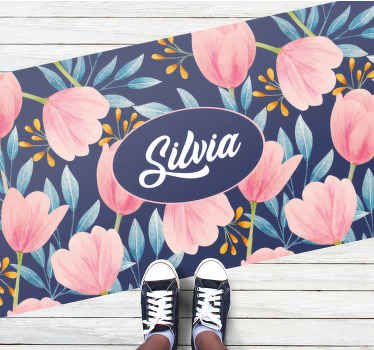 Watercolour flowers art  personalised mat - TenStickers