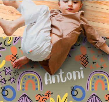 rôzne vinylové koberce pre deti farebné dúhové vzory - Tenstickers