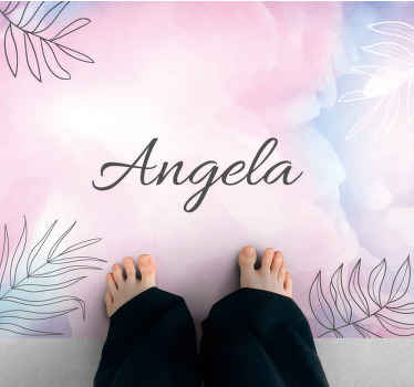 Vinyl Teppich Schlafzimmer floraler benutzerdefinierter name - TenStickers