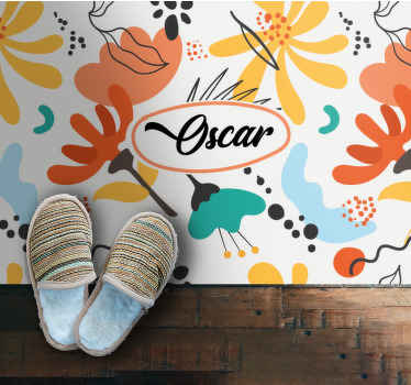 Vinylteppich Blumen Abstrakte kunst mit hellen Farben - TenStickers