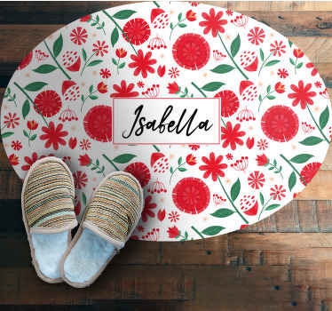 Vinyl Teppich Schlafzimmer benutzerdefinierte rote blumen - TenStickers