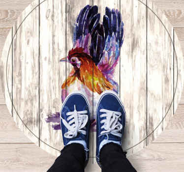 Hayvan baskı pvc halı renkli Şirin tavuk - TenStickers