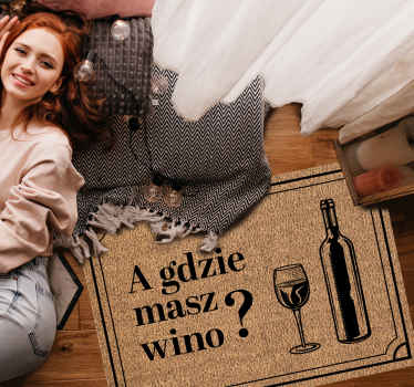 Dywan winylowy do przedpokoju Gdzie jest wino? - TenStickers