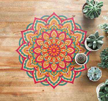 Alfombra vinílica mandala de colores - TenVinilo