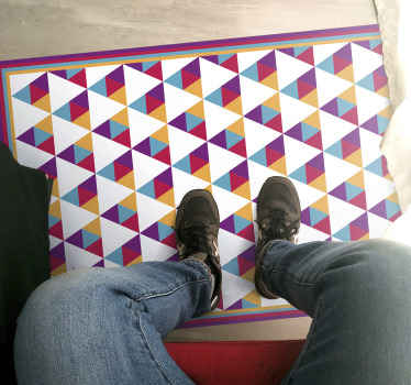 Canlı üçgen motif geometrik pvc halı - TenStickers