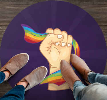 Vinyl Teppich Jugendzimmer stolze regenbogenfaust - TenStickers