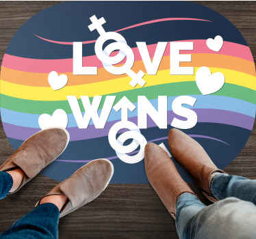 Pride day koncept kärlek vinner vardagsrumsmatta - Tenstickers