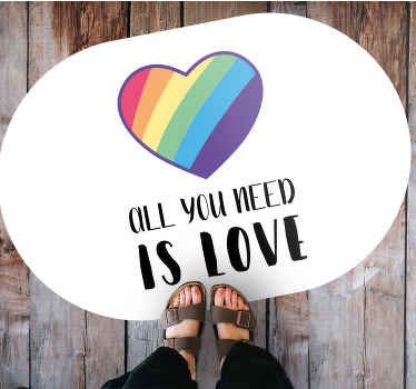 Kleurrijke hartboodschap vinyl tapijt zinnen en teksten - TenStickers