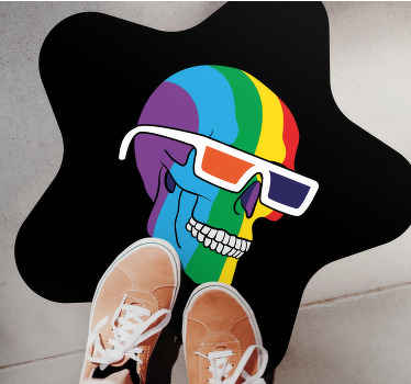 Alfombra vinílica salón Calavera de color lgbt - TenVinilo