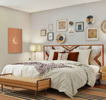 Layered striped elegance bedroom vinyl rug - TenStickers