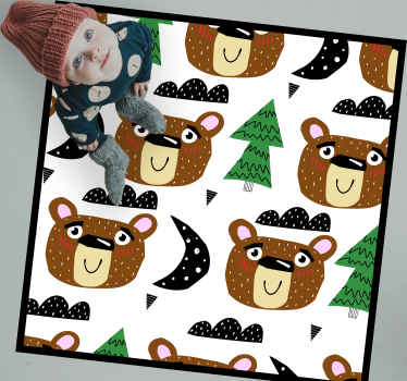 Vientisos spalvos lokiai ir medžiai šiaurietiškas vinilo kilimas - „Tenstickers“